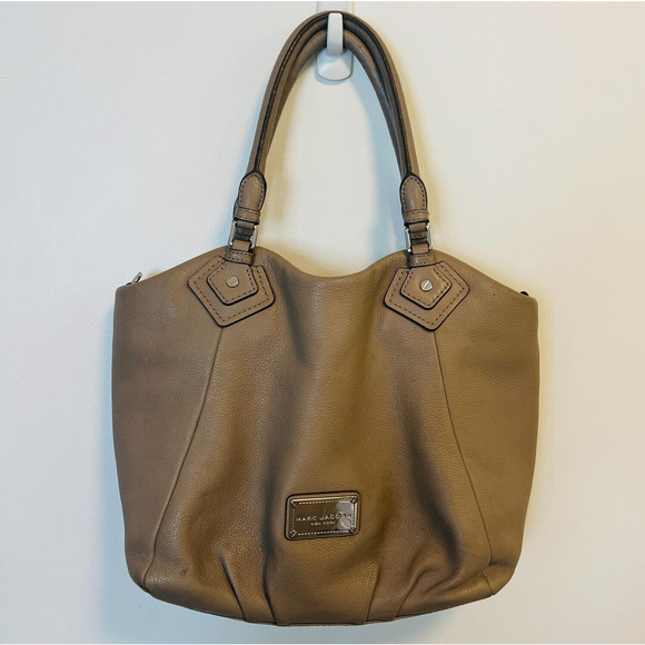 Marc Jacobs Purse Brown Taupe Leather Womens Francesca Hobo Shoulder Bag - Picture 1 of 12